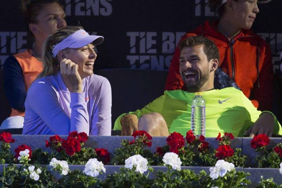 Sharapova e Dimitrov ridono in tribuna
